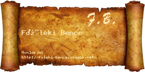 Füleki Bence névjegykártya